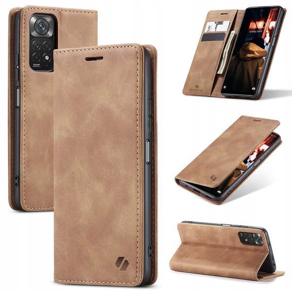 Spacecase Case Cover Till Xiaomi Redmi Note 11 11S Brown