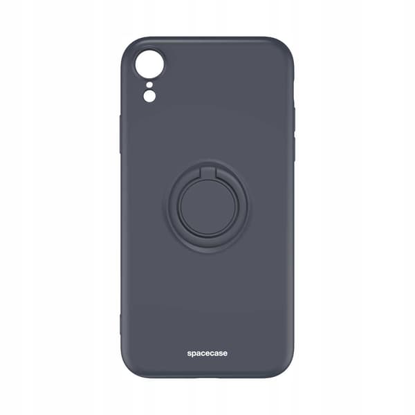 Spacecase Skyddande Silikonfodral För Iphone Xr Svart Med Ring