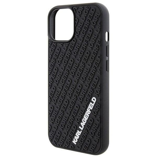 Karl Lagerfeld 3D Rubber Multi Logo beskyttelsesdeksel til iPhone 15 - svart