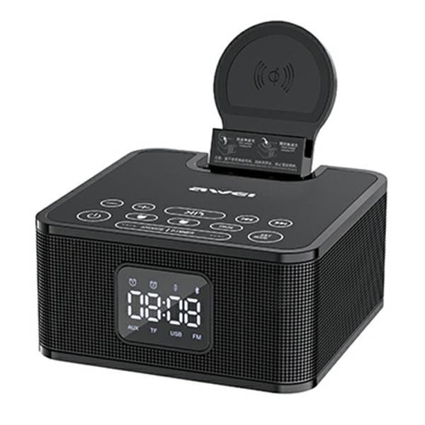 AWEI Y332 Bluetooth-högtalare + laddare induktion svart/svart