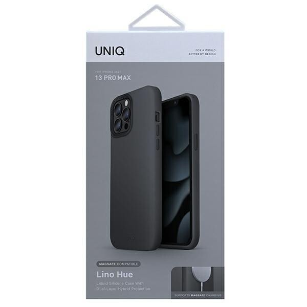 UNIQ Lino Hue iPhone 13 Pro Max 6.7 deksel grå/karbongrå MagSafe