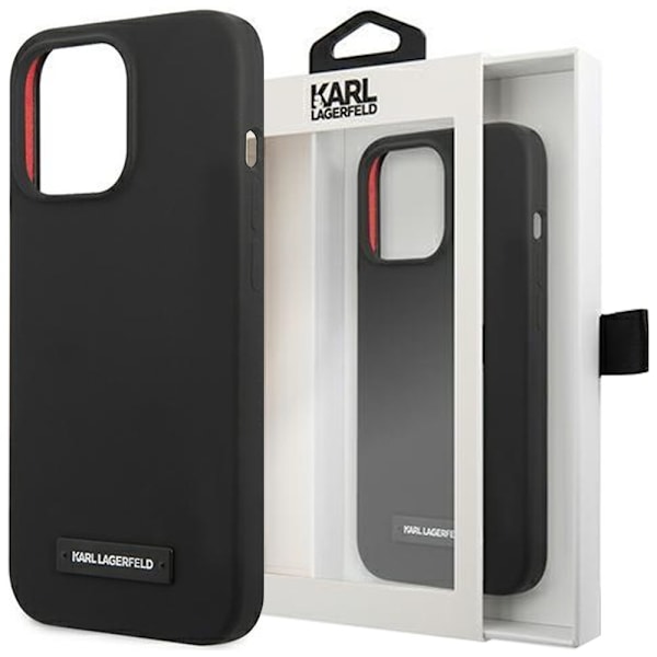 KARL LAGERFELD SILIKONE PLAQUE ETUI TIL IPHONE 13 MINI - SORT