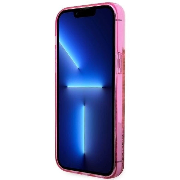 Guess GUHCP14LLC4PSGP deksel til iPhone 14 Pro - rosa Liquid Glitter 4G Transculent