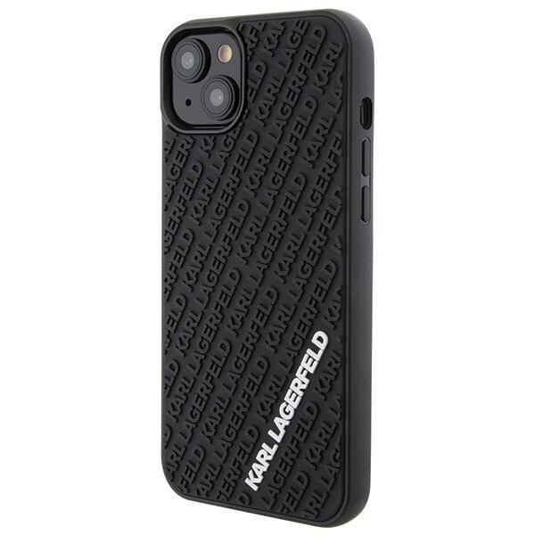 Karl Lagerfeld 3D Rubber Multi Logo Deksel til iPhone 15 Plus - Svart