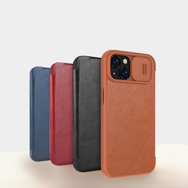 Nillkin Qin Leather Pro Case iPhone 14 kameradeksel Veskedeksel Klappdeksel brun