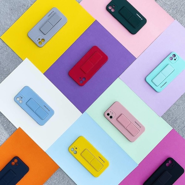 Wozinsky Kickstand Case Silikondeksel med støttedeksel Samsung Galaxy A22 4G Rosa