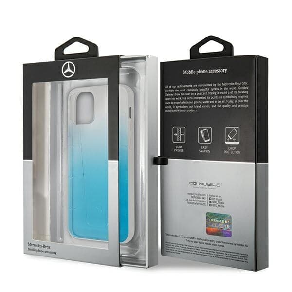 MERCEDES TRANSPARENT LINE ETUI TIL IPHONE 12 MINI - BLÅ