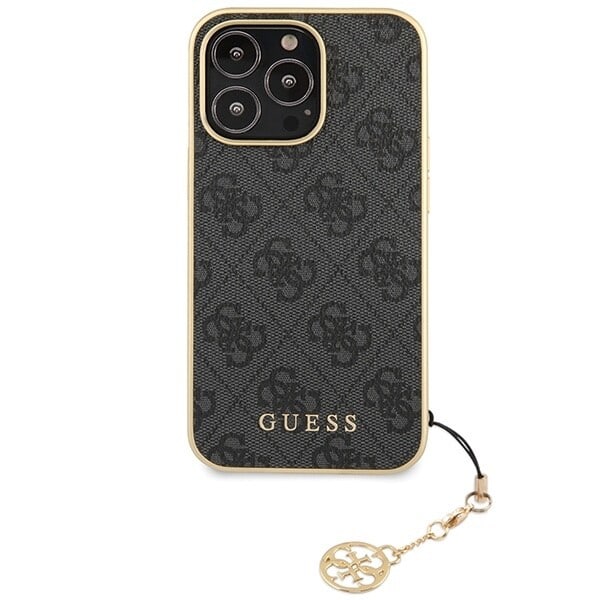 Guess 4G Charms Collection GUHCP14XGF4GGR-deksel til iPhone 14 Pro Max - Grå