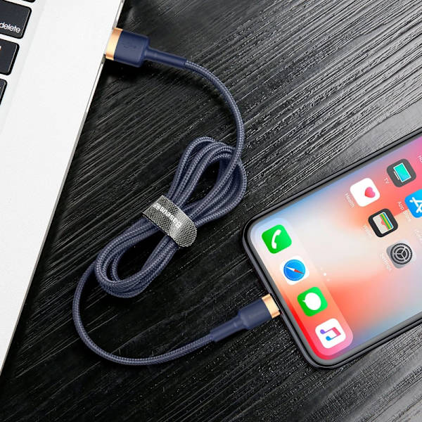Baseus Cafule USB-A / Lightning 2.4A QC 3.0-kabel 1 m - blått gull
