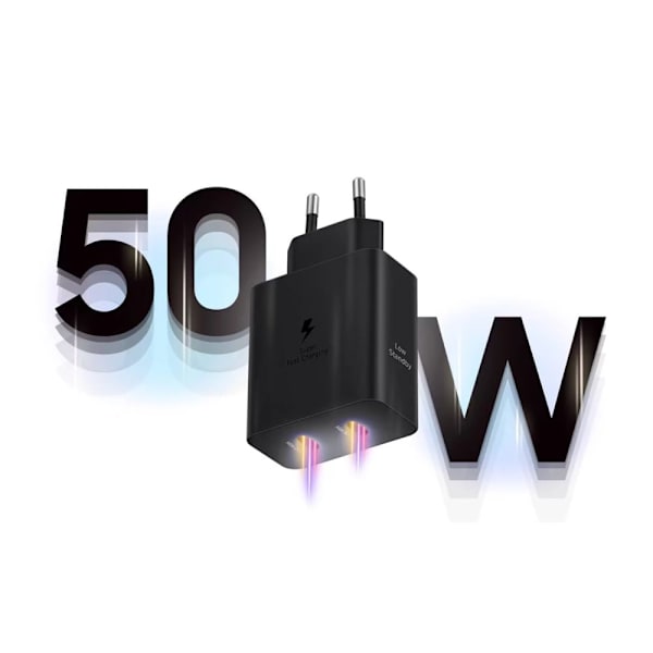 Samsung Power Adapter Duo EP-T5020XBEGEU nettverkslader 2x USB-C 50W - svart