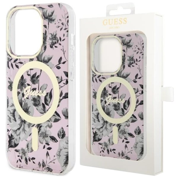 Guess Flower MagSafe GUHMN61HCFWSP deksel til iPhone 11 / Xr - rosa