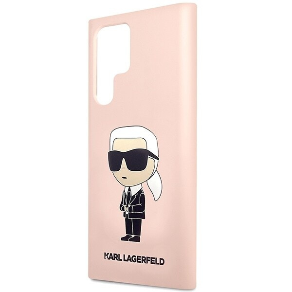 Karl Lagerfeld KLHCS23LSNIKBCP Sam S23 Ultra S918 Hard Case - Rosa Silikon Ikonik