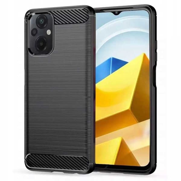 Spacecase Case Cover För Poco M5 Phone Black Carbon