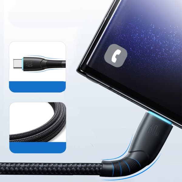 Joyroom Starry Series SA32-CC3 USB-C / USB-C-kabel 60W 1m - svart