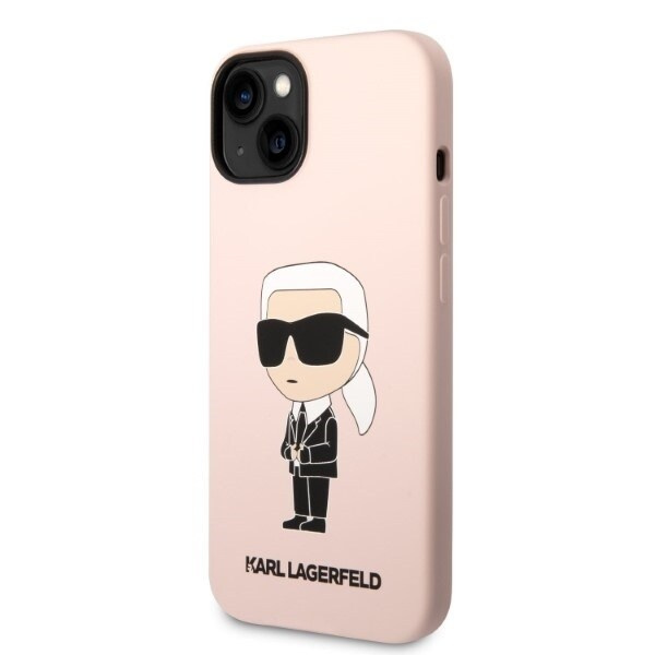Karl Lagerfeld KLHMP14MSNIKBCP iPhone 14 Plus 6.7 hardt etui rosa/rosa Silikon Ikonik Magsafe