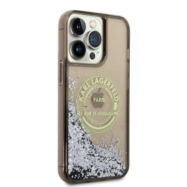 Karl Lagerfeld KLHCP14XLCRSGRK iPhone 14 Pro Max 6.7 svart/svart hardt deksel Liquid Glitter RSG