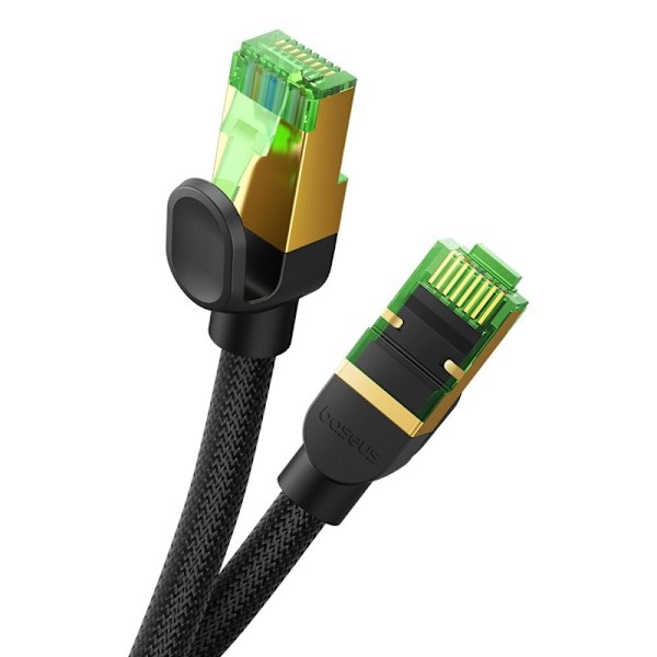 BASEUS HURTIGT RJ45-NETVÆRKSKABEL. 8 40GBPS 1M FLETTET SORT