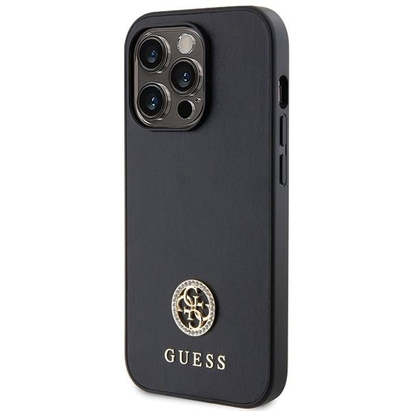 Guess GUHCP13XPS4DGPK iPhone 13 Pro Max 6,7" svart/svart hårdfodral Strass Metal Logotyp
