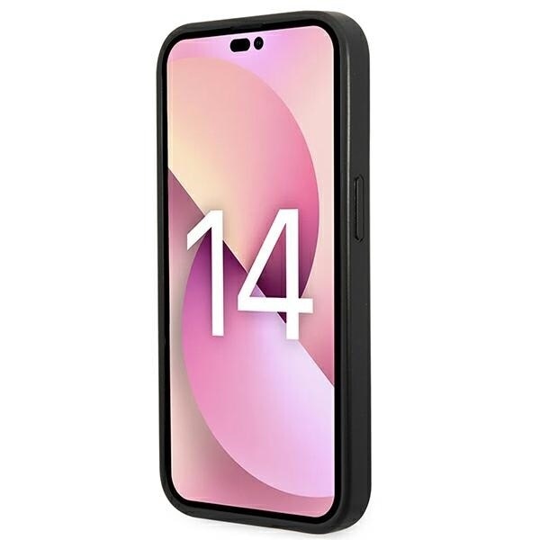 KARL LAGERFELD SAFFIANO CHOUPETTE HEAD PATCH COVER TIL IPHONE 14 PRO - SORT