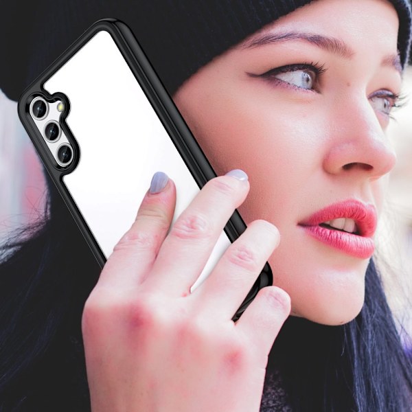 Outer Space-deksel til Samsung Galaxy A34 5G, fleksibel ramme, svart