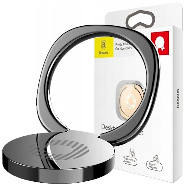 BASEUS HÅNDTAG / STATIV / RING MED TELEFON STATIV FUNKTION / SORT CASE