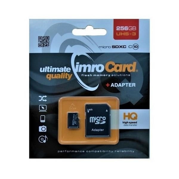 256GB Imro+ adp 10C UHS-3 microSDXC minneskort