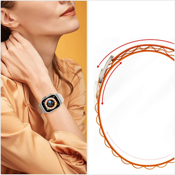 TECH-PROTECT NYLON PRO APPLE WATCH 4 / 5 / 6 / 7 / 8 / 9 / SE / ULTRA 1 / 2 (42 / 44 / 45 / 49 MM) SORT / ORANGE