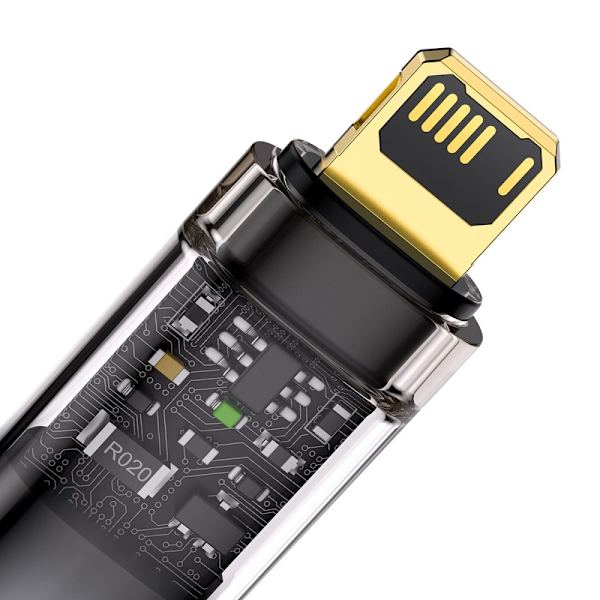 Baseus Explorer-serien USB-kabel - Lightning 2.4A 1 m svart (CATS000401)