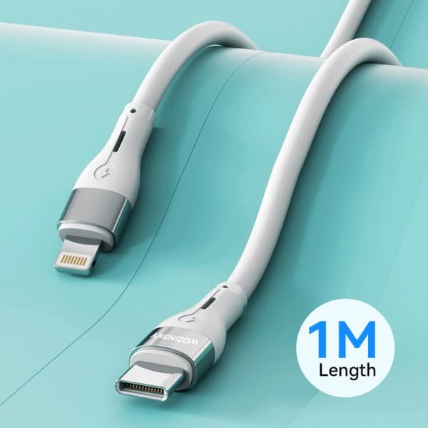 Wozinsky WSTCL1 Lightning / USB-C PD 27W kabel 1 m - vit