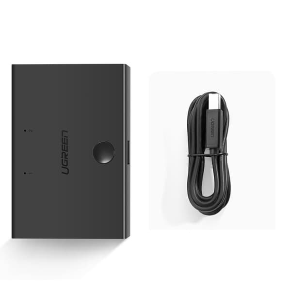 UGRØN OMSKIFTER 2XUSB-B - USB-A SORT (30345)
