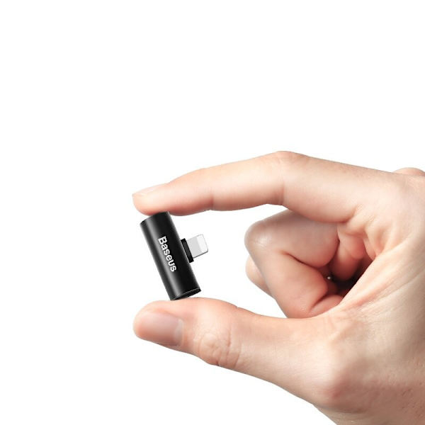 Baseus Audio Converter L46-adapter fra Lightning-kontakt til 2x Lightning-port svart (CAL46-01)