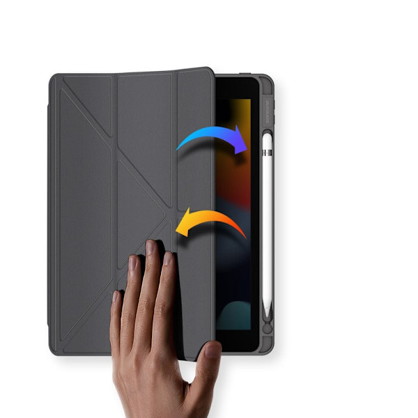 Dux Ducis Magi-deksel for iPad 10.2 2021 / 2020 / 2019 smart etui med stativ og oppbevaring for Apple Pencil grå