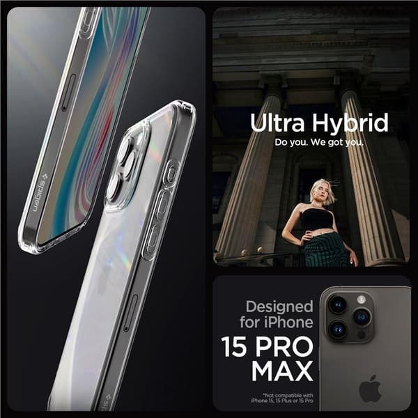 Spigen Crystal Hybrid, krystallklar - iPhone 15 Pro Max