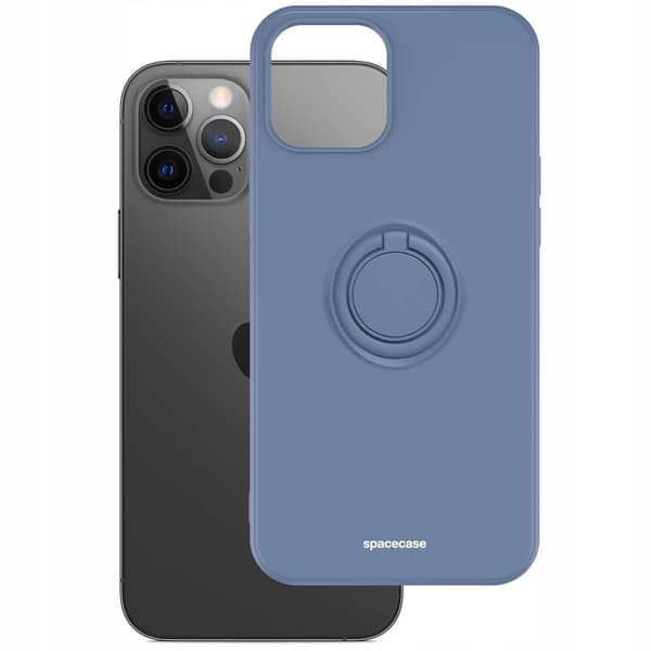 Spacecase Silikon Ringfodral För Iphone 12 Pro Max Blue Case Cover
