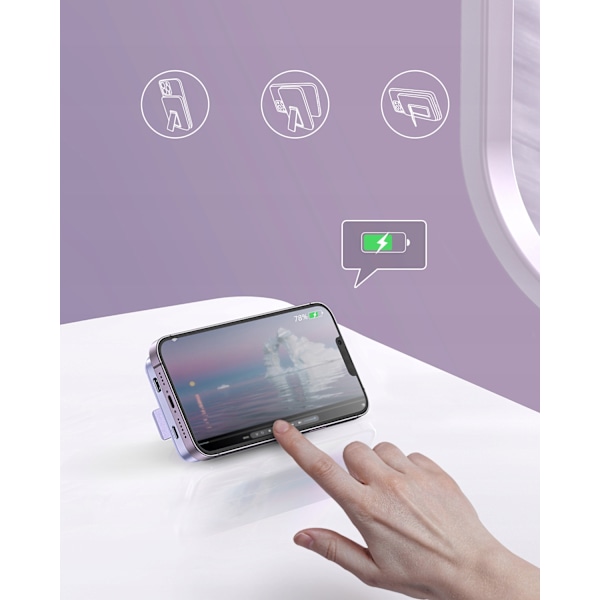 INNOSTYLE POWERSWITCH SNABB INDUKTION POWERBANK FÖR MAGSAFE 10000MAH STATIV LILA