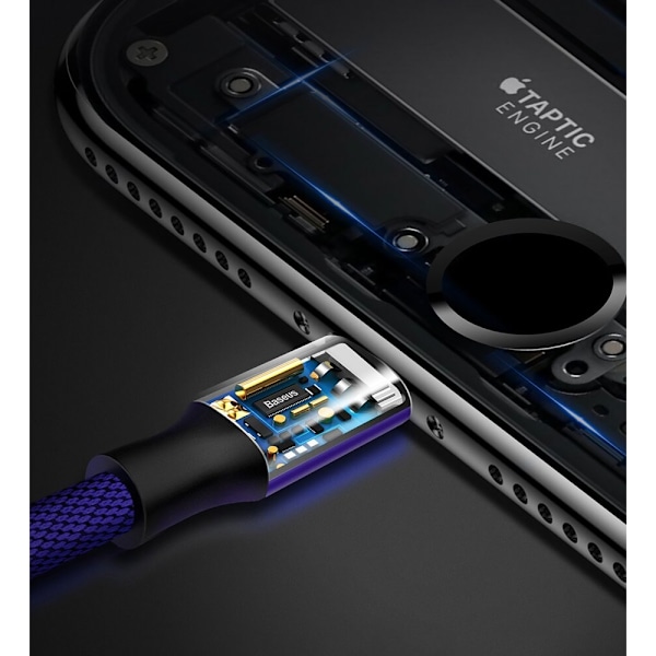 Baseus Yiven stoffflettekabel USB / Lightning 1,8M svart (CALYW-A01)