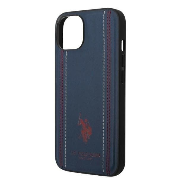 US Polo USHCP14SPFAV iPhone 14/15/13 6,1" marinblå lädersöm
