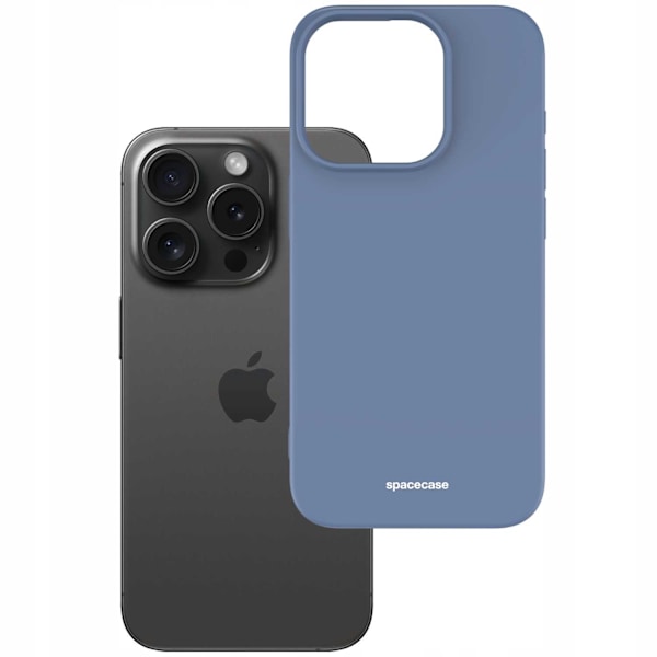 Spacecase Silikonfodral För Iphone 15 Pro Blue Högt Skydd