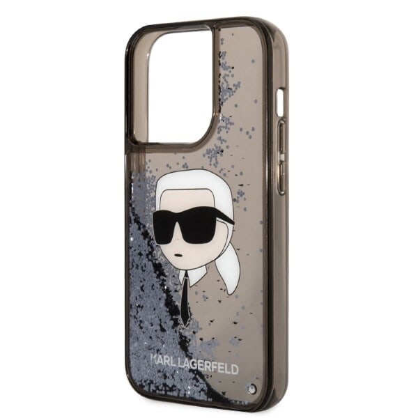 KARL LAGERFELD GLITTER KARL'S HEAD ETUI TIL IPHONE 14 PRO - SORT