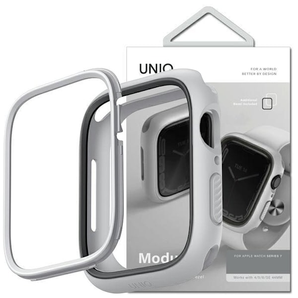 UNIQ-deksel Moduo Apple Watch Series 4/5/6/7/8/SE 44/45 mm krittgrå/krittgrå