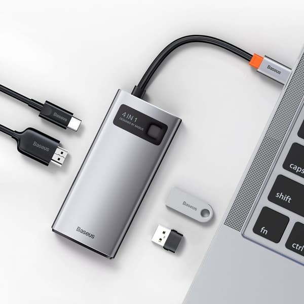 BASEUS 4-I-1 MULTIFUNKTIONEL USB C HUB - USB C PD 100 W / HDMI 4K 30HZ / USB