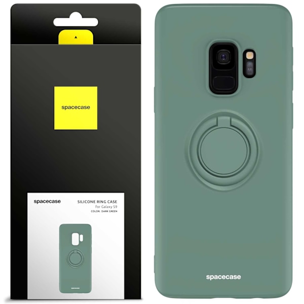 Spacecase Silikonecase Ring För Galaxy S9 Mörkgrön Skydd