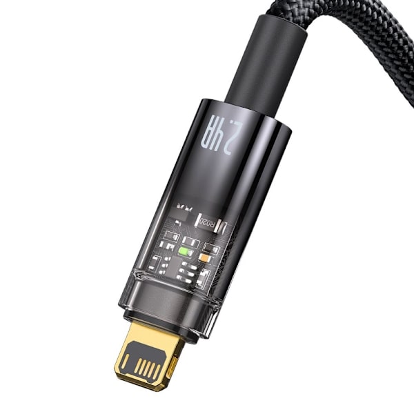 Baseus Explorer-serien USB-kabel - Lightning 2.4A 1 m svart (CATS000401)