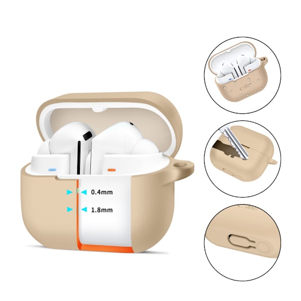 TEKNISK BESKYTTELSE SILIKONEKROG SAMSUNG GALAXY BUDS 3/3 PRO CAFFE LATTE