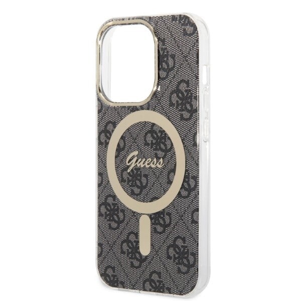 Guess Set MagSafe lader + etui iPhone 14 Pro 6.1 Black 4G Print (GUBPP14LH4EACSK)