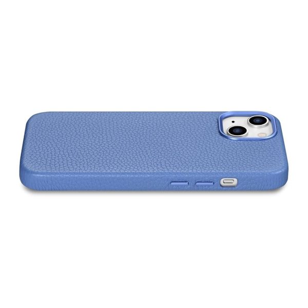 ICARER CASE LÆDERCASE MED MAGSAFE TIL IPHONE 14+ LYSEBLÅ