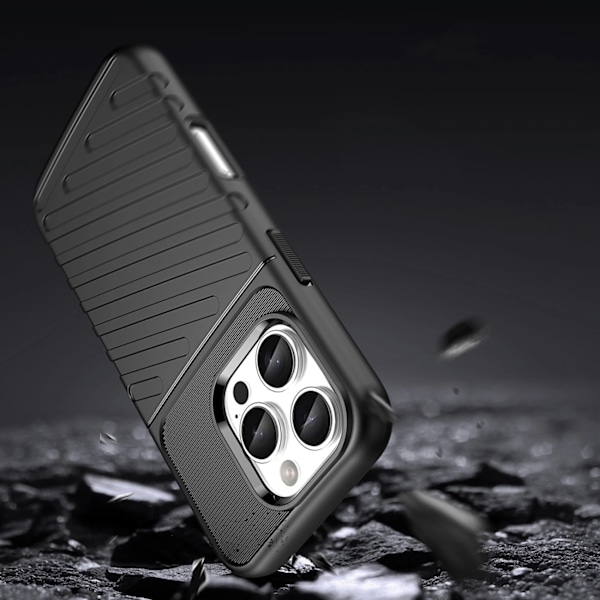 THUNDER CASE SILIKONE ETUI TIL IPHONE 16 PRO - SORT