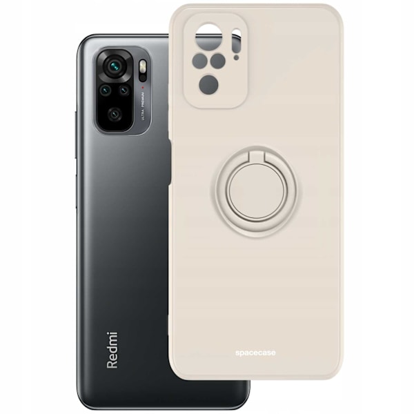 Spacecase Silikoncase Ring För Xiaomi Redmi Note 10 10S Bone