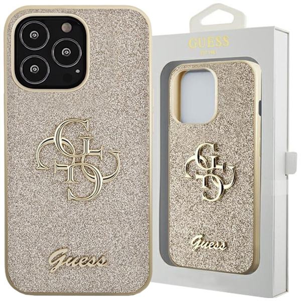 Guess GUHCP13XHG4SGD-deksel til iPhone 13 Pro Max 6.7 - Gull Glitter Script Big 4G