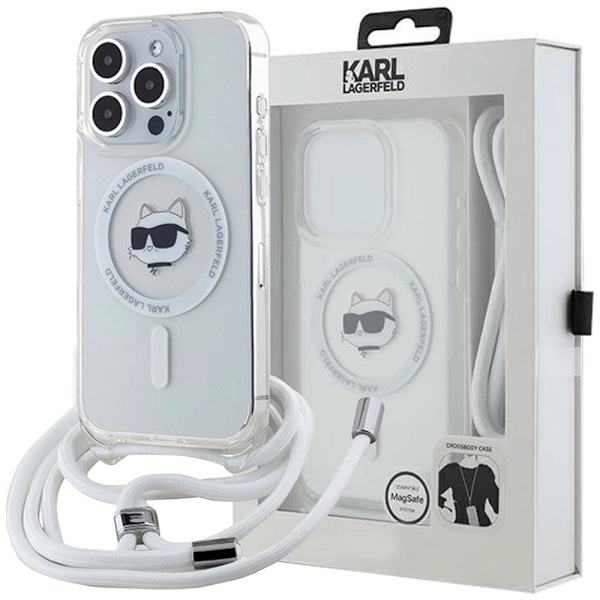 Karl Lagerfeld IML Choupette Head & Cord MagSafe-deksel til iPhone 15 Pro - Gjennomsiktig